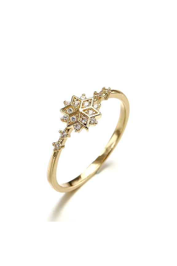 Snowflake Studded Ring Exquisitely Crafted Jewelry Winter Holiday Ring Festive Celebration Accessories Elegant Women's Ring Fashionable Fine Ring Statement Ring