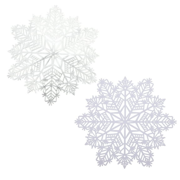 Snowflake Table Mats Christmas Placemats Dining Table Placemats Wedding Tablemats White 2Pcs