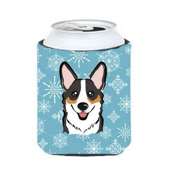 Snowflake Tricolor Corgi Can & Bottle Hugger