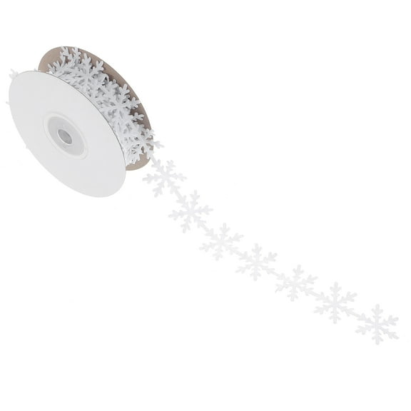 Snowflake Trim Ribbon Christmas Tree New Year Decoration Scrapbook DIY Accessories (White)