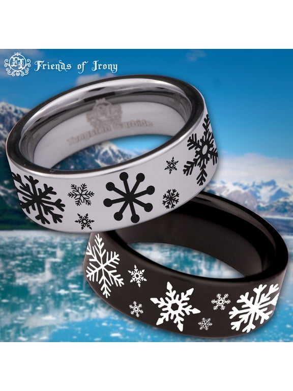 Snowflake Tungsten Carbide Ring