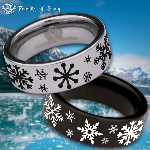 Snowflake Tungsten Carbide Ring