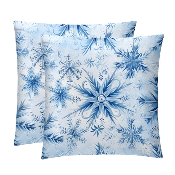 Snowflake Velvet Throw Pillow Covers Set of 2 | Unique Patterns in 16x16, 18x18, 20x20 Inches |for Home Decor and Gifts | Includes Pillow Inserts | Throw Pillow Inserts Included