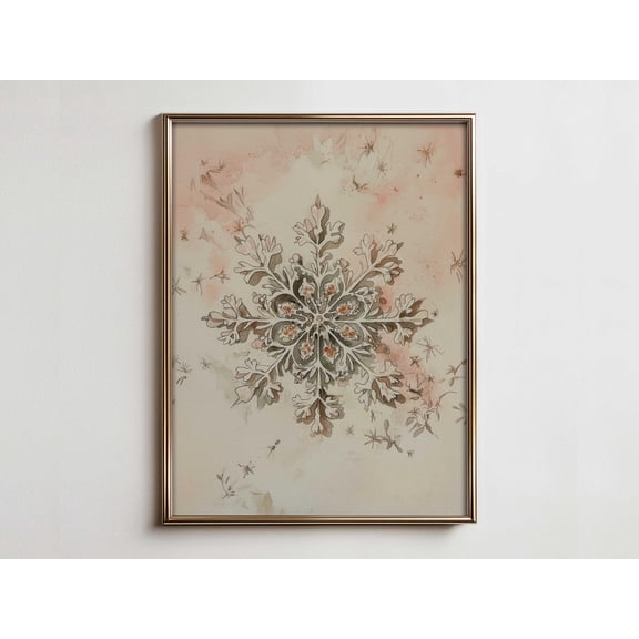 Snowflake Wall Art, Winter Wonderland Decor, Elegant Winter Print For Living Room, Nursery, Or ,Themed Spaces Home Decor #635, 8x12 UNFRAMED