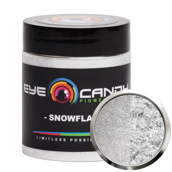 Snowflake White Mica Powder Pigment (25g) for DIY Crafts: Woodworking, Resin, Soap, Paint, and More