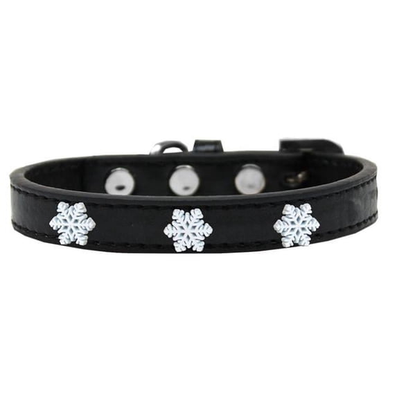 Snowflake Widget Dog Collar, Black - Size 16