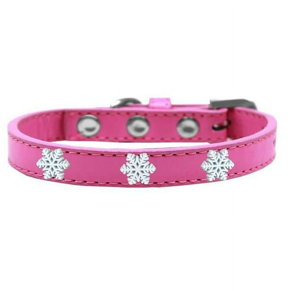 Snowflake Widget Dog Collar, Bright Pink - Size 10