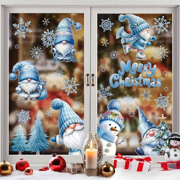 Snowflake Window Clings for Glass Windows Christmas Decorations, White Snowflakes Window Decals Reusable, Winter Snowflake Decals Window Cling, Snow Christmas Decor Gift for Kids [9 Sheets, 200+pcs]