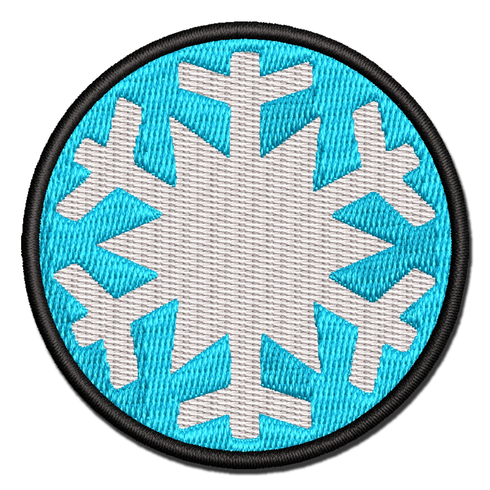 Snowflake Winter Applique Multi-Color Embroidered Iron-On Patch - 3.5 Inch Large