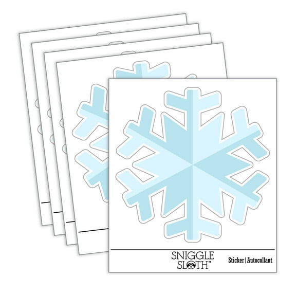 Snowflake Winter Car Window Bumper Water Bottle Phone Tablet Laptop Waterproof Vinyl Decal Sticker Set 5-Pack - Gloss Finish - 2.0"
