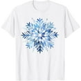 thumbnail image 1 of Snowflake Winter Christmas Matching T-ShirtMen's and women's pure cotton short-sleeved shirts, 1 of 7