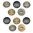 thumbnail image 1 of Snowflake Winter Set of 10 Metal 0.6" (15mm) Sewing Shank Round Buttons - Silver Color, 1 of 5