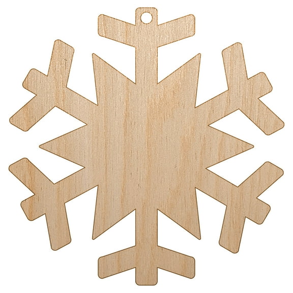 Snowflake Winter Wood Holiday Christmas Tree Ornament Unfinished DIY Pre-Drilled Craft