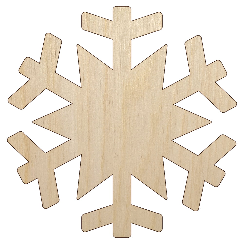 Unfinished Wood Snowflake Cutouts – DIY Craft Shapes 5\" To 24\" | Laser Cut Birch Plywood | Sanded With Lightly Burned Edges | Winter Decor