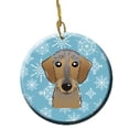 thumbnail image 1 of Snowflake Wirehaired Dachshund Ceramic Ornament, 1 of 1
