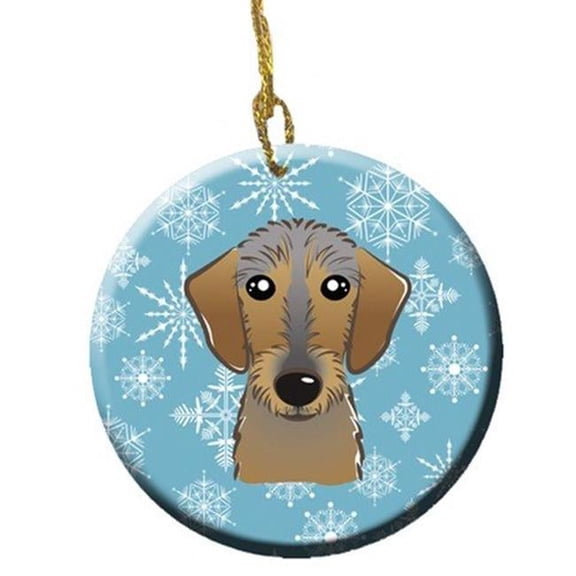 Snowflake Wirehaired Dachshund Ceramic Ornament