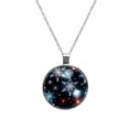 thumbnail image 1 of Snowflake Women's Glass Circular Pendant Necklace, 1 of 5
