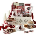 thumbnail image 1 of Snowflake Wood Bin Treats of Truffles, Cookies, Popcorn, Milk Chocolate Caramel, Chocolate Covered Pretzels and more Gift Box of Sweet Treats, 1 of 4