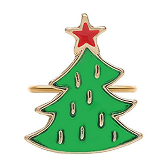 Snowflake Wreath Napkin Rings Trees Napkin Holder Suitable for Christmas Table Setting Wedding Reception Thanksgiving