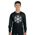 thumbnail image 1 of Snowflake Xmas Long Sleeve Shirts for Kids - Youth XS S M L XL - Merry Christmas Holiday Funny Xmas Tee for Boys for Girls, 1 of 2