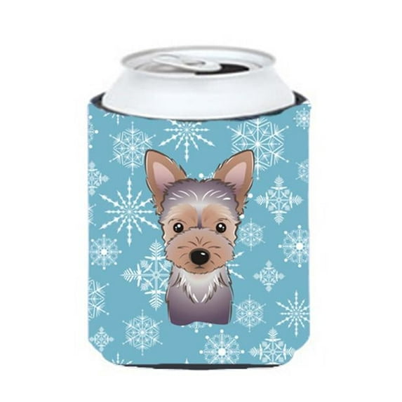 Snowflake Yorkie Puppy Can & Bottle Hugger