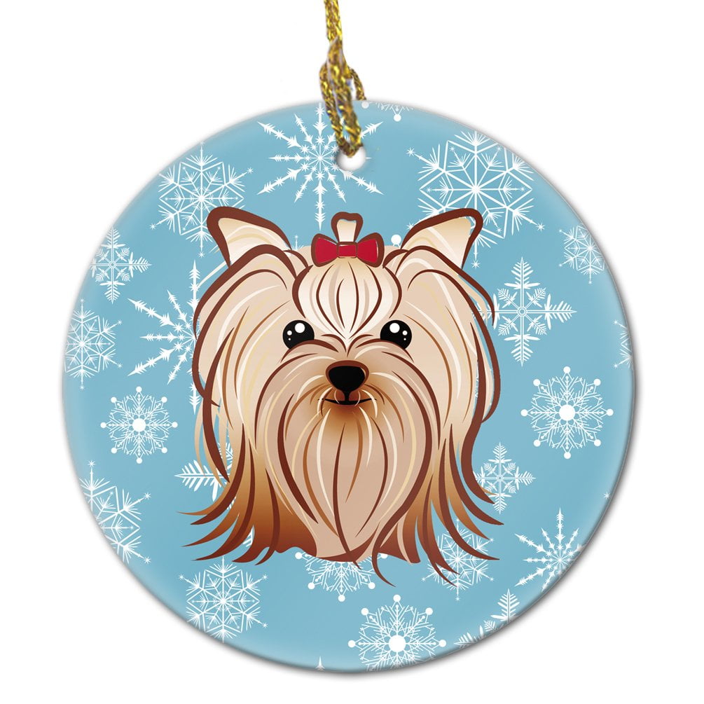 Snowflake Yorkie Yorkishire Terrier Ceramic Ornament