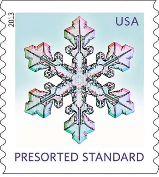 Snowflakes #1 Canvas Art - US POSTAL SERVICE (24 x 24)