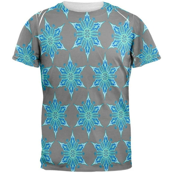 Snowflakes All Over Mens T Shirt Multi 2XL