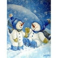 thumbnail image 1 of Snowflakes At Play Snowman Flag Canvas House Size, 1 of 1