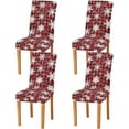 thumbnail image 1 of Snowflakes Christmas Dining Chair Covers Set of 4 Spandex Stretch Dining Chair Slipcover for Dining Room Ceremony Wedding, 1 of 6