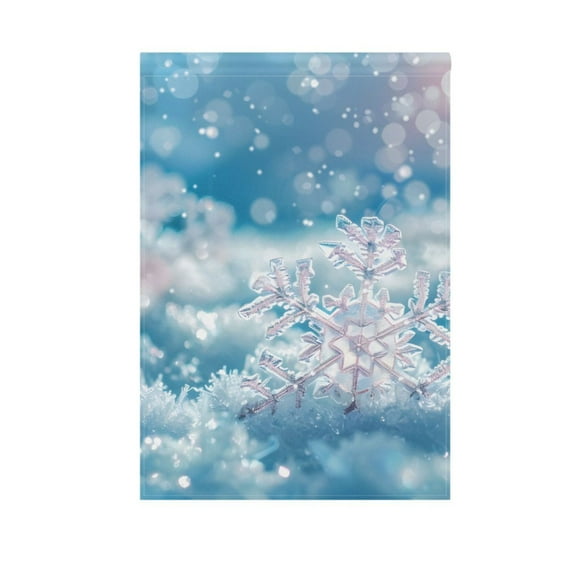 Snowflakes Christmas Garden Flag House Banner 12" x 18" Double Sided Outdoor Yard Decoration