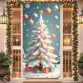 thumbnail image 1 of Snowflakes Christmas Reindeer Santa Sleigh Decorative Holiday Tree Banner for Winter Celebration Party Decoration Event, 1 of 9