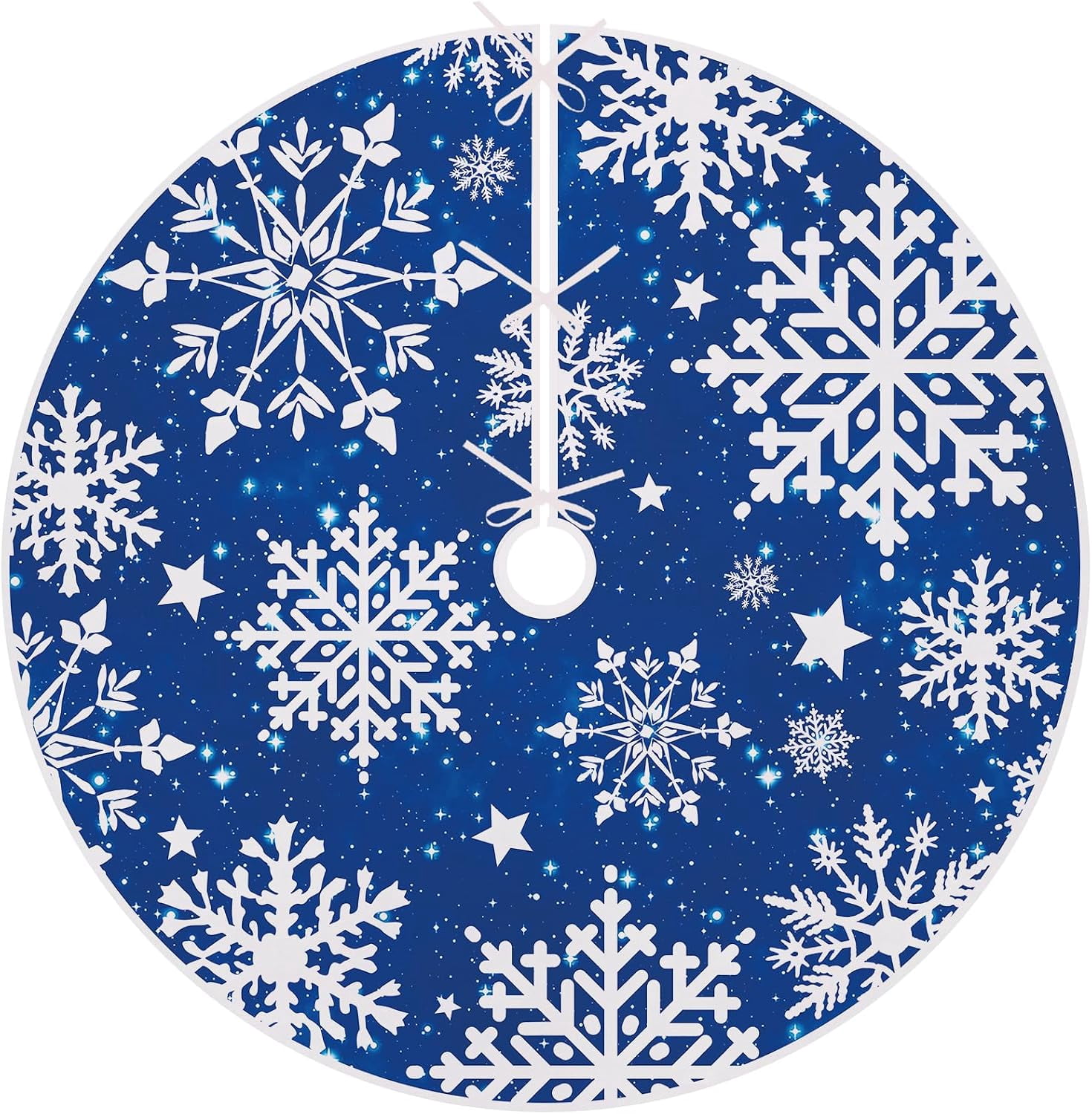 Snowflakes Dark Blue Christmas Tree Skirt, 48 Inches - Walmart.com