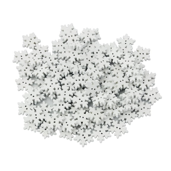 Snowflakes Embellishment Buttons with Hole for Sewing Craft Design