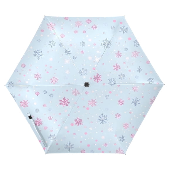 Snowflakes Folding Umbrella UV50+ Waterproof Sun Protection Auto Open Close Compact Fiberglass Frame