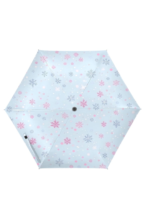 Snowflakes Folding Umbrella UV50+ Waterproof Sun Protection Auto Open Close Compact Fiberglass Frame