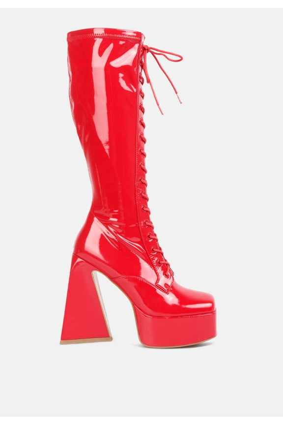 Snowflakes High Platform Calf Boots