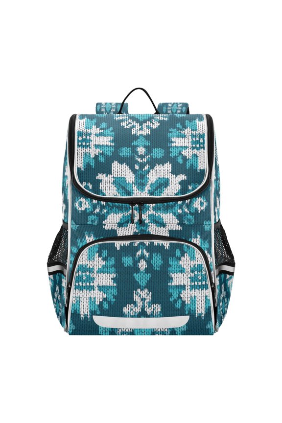 Snowflakes Knitted Pattern Symmetrical Backpack Purse Daypack Book Bag Fashion Accessories Unisex 15L for Commute Travel School