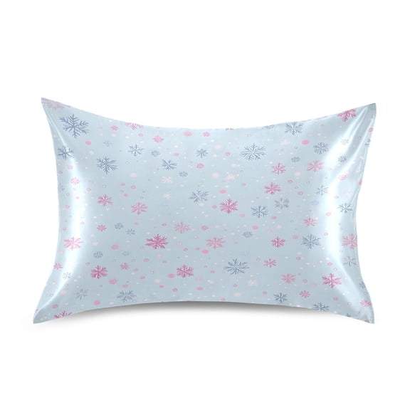 Snowflakes Luxury Silky Soft Pillowcase Standard Size Wrinkle Resistant Envelope Closure 20x26in
