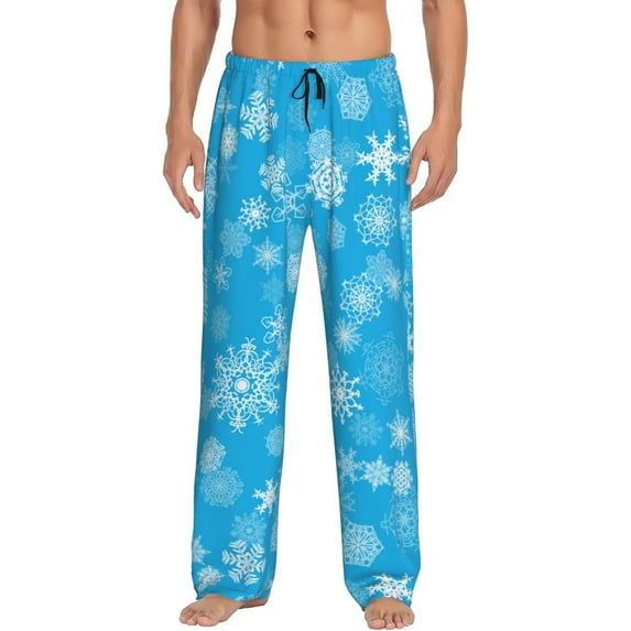 Snowflakes Men'S Pajama Pants Soft Sleep Lounge Pants Pjs Bottoms With Pockets X-Large