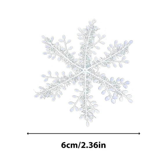 Snowflakes Ornaments 6 Pack Big Plastic Glitter Snowflake Ornaments for Christmas Tree Winter Indoor Outdoor Window Giant Craft Hanging Snowflakes Decorations