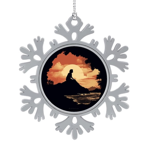 Snowflakes Ornaments Cityscape Decorative Hanging Ornaments Hawaii Map State Silhouette Hanging Snowflake Ornament for Winter Christmas Tree Decorations Gifts for Friends Coworkers Employees Family