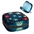 thumbnail image 1 of Snowflakes Period Pouch: Stylish Sanitary Napkin Bag, Travel Pouch Necklace, and Makeup Travel Bag - Organize and Carry Your Feminine Hygiene Items with Ease 4.7x6.6x6.6 in, 1 of 6