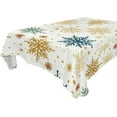 thumbnail image 1 of Snowflakes Rectangle Tablecloth Waterproof Polyester Table Clothative Stain Resistant & Wrinkle Resistant Washable Table Cover for Dining Table/Party/Camping 60x90 Inch Decor Gift, 1 of 7