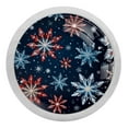 thumbnail image 1 of Snowflakes Round Glow-in-the-Dark Fluorescent Cabinet and Dresser Knobs - 4-Pack, 1 of 6