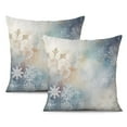 thumbnail image 1 of Snowflakes Rustic Winter Themed Throw Pillow Covers 20"x20", Set Of 2, Linen Study Sofa Cushion Cover Indoor Living Room Home Decor, 1 of 7