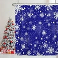 thumbnail image 1 of Snowflakes Shower Curtain for Bathroom Christmas Decor Shower Curtain Set with Hooks 72x72inches Dark Blue White Snow Flowers X-mas Waterproof Fabric Shower Curtains, 1 of 6