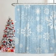 thumbnail image 1 of Snowflakes Shower Curtain for Bathroom Christmas Decor Shower Curtain Set with Hooks 72x84inches Light Blue White Snow Flowers X-mas Waterproof Fabric Shower Curtains, 1 of 6
