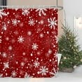 thumbnail image 1 of Snowflakes Shower Curtain for Bathroom Christmas Decor Shower Curtain Set with Hooks 84x72inches Red White Snow Flowers X-mas Waterproof Fabric Shower Curtains, 1 of 6