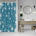 thumbnail image 1 of Snowflakes Shower Curtain for Bathroom Christmas Decor Stall RV Shower Curtain Set with Hooks 36x72inches Cold Ice White Snow Flowers X-mas Waterproof Fabric Shower Curtains, 1 of 6